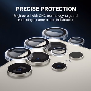 Crong Lens Ring rūdīta stikla kameras objektīvu aizsargs Samsung Galaxy S24 Ultra, caurspīdīgs