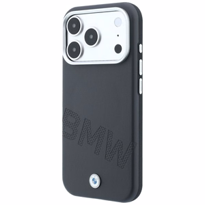 BMW maciņš IPHONE 18 Pro Max/17 Pro Max saderīgs ar MagSafe (Sign Inclined Deboss Letters) (krāsa: pelēka)