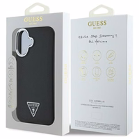 Guess GUHMP16MPGTSPSK iPhone 16 Plus 6.7" melns/melns cietais apvalks Graudains Trīsstūris MagSafe