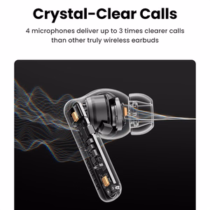 Ugreen HiTune T6 bezvadu austiņas ar ANC funkciju + USB-A - USB-C kabelis baltas