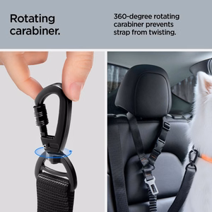 SPIGEN PS100 UNIVERSAL CAR SEAT BELT HOLDER FOR PETS melns