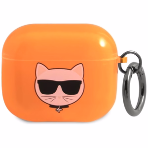 Karl Lagerfeld Choupette AirPods apvalks 3 - oranžs