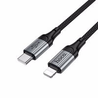 Kabelis USB-C uz Lightning Hoco PD 2,4A 1,5 m X121 melns