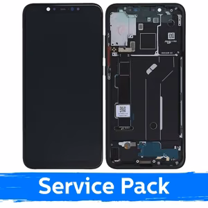 LCD Displejs Saderīgs ar Xiaomi Mi 8 Ar Frame / Melns / (Service Pack)
