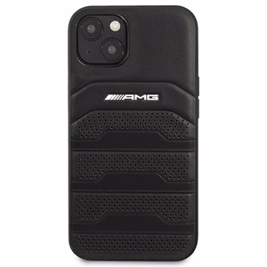 AMG AMHCP14MGSEBK iPhone 14 Plus 6,7 "black / black hardcase Leather Debossed Lines