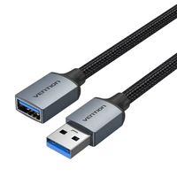 USB-A 3.0 kabelis A Male uz Female Vention CBLHI 3m (melns)