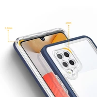 Caurspīdīgs 3in1 viedtālruņa apvalks Samsung Galaxy A42 5G rāmja gēla vāks zils