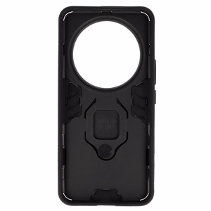 Gredzenveida bruņu viedtālruņa apvalks Xiaomi 14 Ultra melns