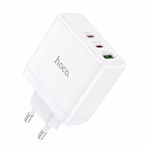 Lādētājs Hoco 2 x USB-C + USB-A GaN QC PD 65W N30 balts