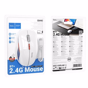 Bezvadu pele Hoco GM40 RGB balts