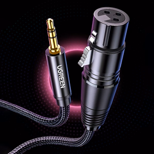 Ugreen AV182 audio kabelis 3.5mm mini jack (tēviņš) - XLR (mātīte) 1m - melns