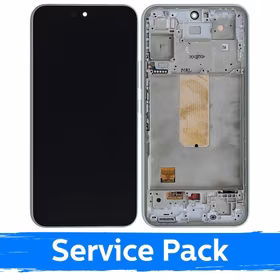 LCD Displejs Saderīgs ar Samsung A546 A54 5G Ar Frame / Balts / (Service Pack)