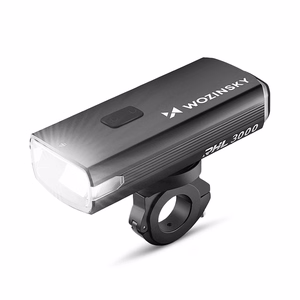 Wozinsky priekšējais velosipēda lukturis ar USB-C kabeli, 3000 lm – melns