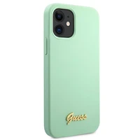 Guess GUHCP12SLSLMGGN iPhone 12 mini 5.4" zaļš/zaļš cietais apvalks Metal Logo Script