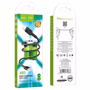 Kabelis USB A uz Lightning Hoco 2,4A 1 m X83 melns