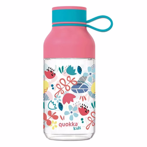 Quokka Ice Kids with Strap Ecozen ūdens pudele, 430 ml, Flowers