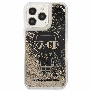 Karl Lagerfeld Liquid Glitter Gatsby viedtālruņa apvalks iPhone 13 Pro Max - melns