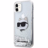Karl Lagerfeld KLHCN61LNCHCS iPhone 11/XR sudraba/sudraba cietais apvalks Mirdzošs Choupette Galva
