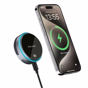 Blavec Car holder BHC-05 Qi2.2 25W magnetically detachable with induction charging and active cooling to airvent (BHC05-MWIB) black