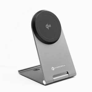 FORCELL F-ENERGY Flip Charge Qi2 15W bezvadu lādētājs saderīgs ar MagSafe sudraba