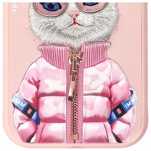 Nimmy Cool&Cute 2.0 kaķa apvalks iPhone 15 - rozā