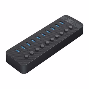 Orico CT2U3-10AB 10x USB-A 3.0 centrmezgls ar slēdžiem - melns
