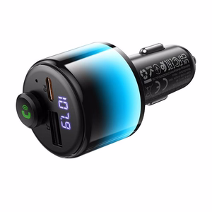 Melns automašīnas Bluetooth raidītājs Hoco E166 ar 2 x USB-A, USB-C, QC 3.0 un PD 42 W