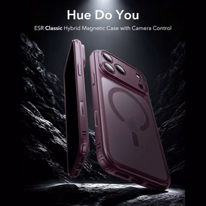 ESR Classic Hybrid MagSafe maciņš, paredzēts iPhone 18 Pro Max / 17 Pro Max, tumšā ķiršu krāsā