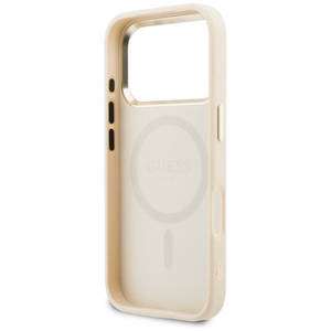 Guess Perforated 4G MagSafe Maciņš for iPhone 17 Pro - bēšs