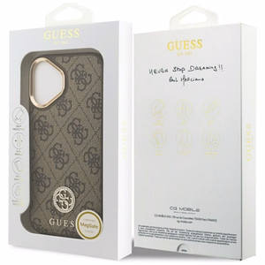 Guess 4G Strass Logo MagSafe viedtālruņa apvalks iPhone 17 - brūns