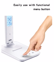 Yesido galda lampa DS20 induktīva ar LCD displeju balta