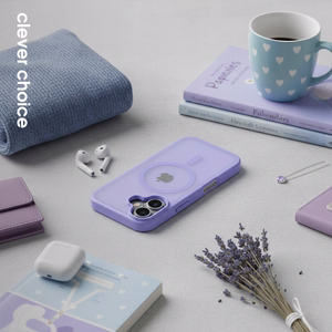 Crong Hybrid Matte Magnetic MagSafe vāciņš ierīcei iPhone 17, lavandas krāsā