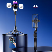 Blavec pašbilžu statīvs Aluminium Fusion P-07 Magsafe trijkājis + tālvadības pults + 2 lampas 1,4 metri (SSFP07-MTR2LB14) melns