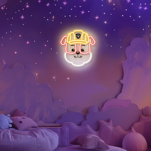 Piekarināms Paw Patrol LED neona gaismeklis uz organiskā stikla – Rubble OW-130446