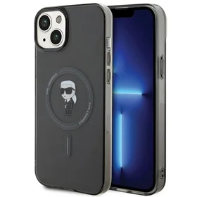 Viedtālruņa apvalks Karl Lagerfeld IML Ikonik Magnētiskais MagSafe iPhone 15 Plus - melns (m)