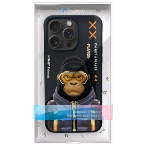 Nimmy Cool&Cute 2.0 pērtiķa apvalks iPhone 15 Pro - melns