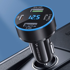 Wozinsky WDCCB automašīnas lādētājs ar ekrānu 50W 2xUSB-C / 2xUSB-A - melns