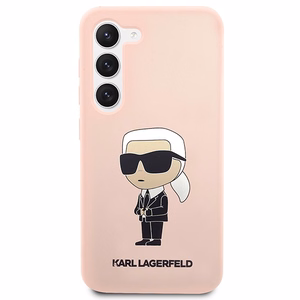 Karl Lagerfeld KLHCS23MSNIKBCP S23+ S916 cietais apvalks rozā/rozā Silikona Ikonik