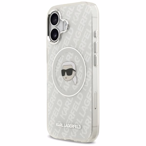 Karl Lagerfeld IML Karl Head Logotips Magnētiskais viedtālruņa apvalks iPhone 17 - pelēks