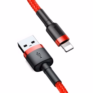 Baseus Cafule USB Lightning kabelis 2.4A 1m (melns + sarkans)