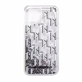 Karl Lagerfeld iPhone 15 Pro Max aizmugurējais maciņš - Liquid glitter - monogram gradient - balts