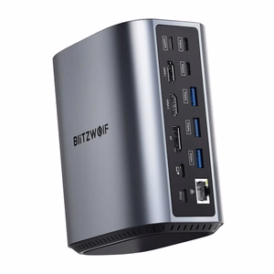 Blitzwolf BW-TH15 17in1 dokstacija 2xHD+DP+4xC+3xUSB 3.0+USB 3.1+C 3.2+C PD+RJ45+micro SD+SD+3.5mm Audio