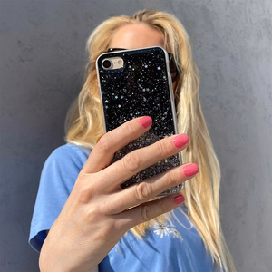 Star Glitter блестящий чехол для iPhone 13 Pro чёрный