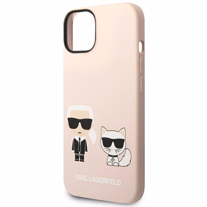 Karl Lagerfeld KLHMP14SSSKCI iPhone 14 6.1 "cietais apvalks gaiši rozā / gaiši rozā Silikona Karls & Choupette Magsafe