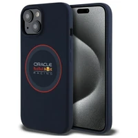 RED BULL viedtālruņa apvalks IPHONE 15 saderīgs ar MagSafe RBHMP15S24SIILVR (Silikoninis sarkanais gredzens) zils