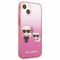Karl Lagerfeld Gradient Ikonik Karl&Choupette viedtālruņa apvalks iPhone 13 mini – rozā