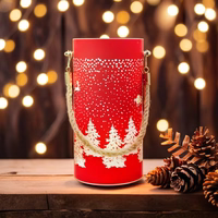 Christmas stikls Lantern FCL-10 sarkans-zelta L Forever Light