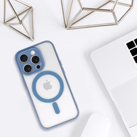 Akrila krāsains magnētiskais viedtālruņa apvalks Samsung Galaxy S25 Ultra gaiši zils