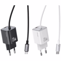 Tīkla lādētājs USAMS JC Series CC261 20W GaN Mini Fast Charger 2xUSB-C balts