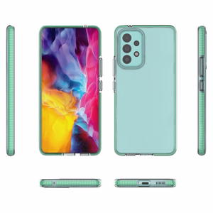 Spring viedtālruņa apvalks gels apvalks ar krāsainu rāmi Samsung Galaxy A73 tumši zila